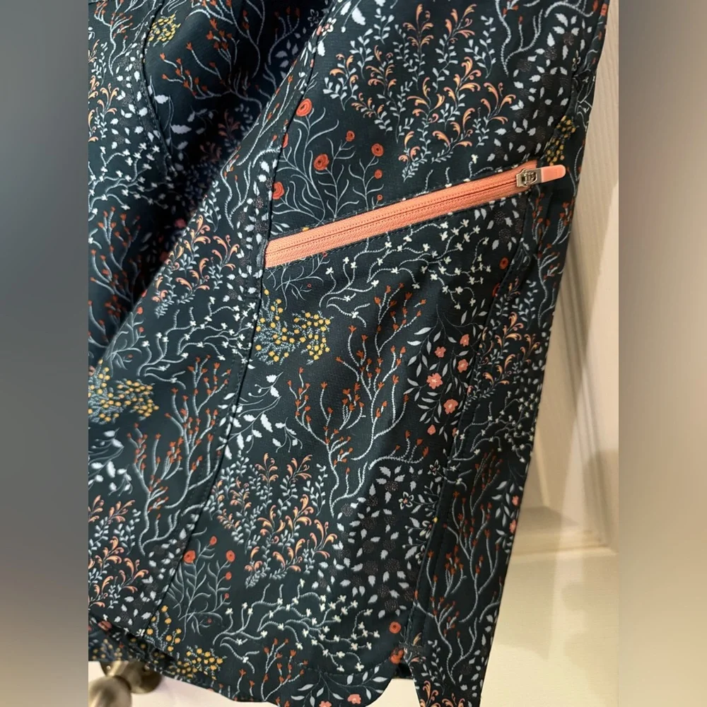 WILD RYE Size 18 Green Peach Floral Print Bike Shorts MTB Stretch Womens - Picture 4 of 5